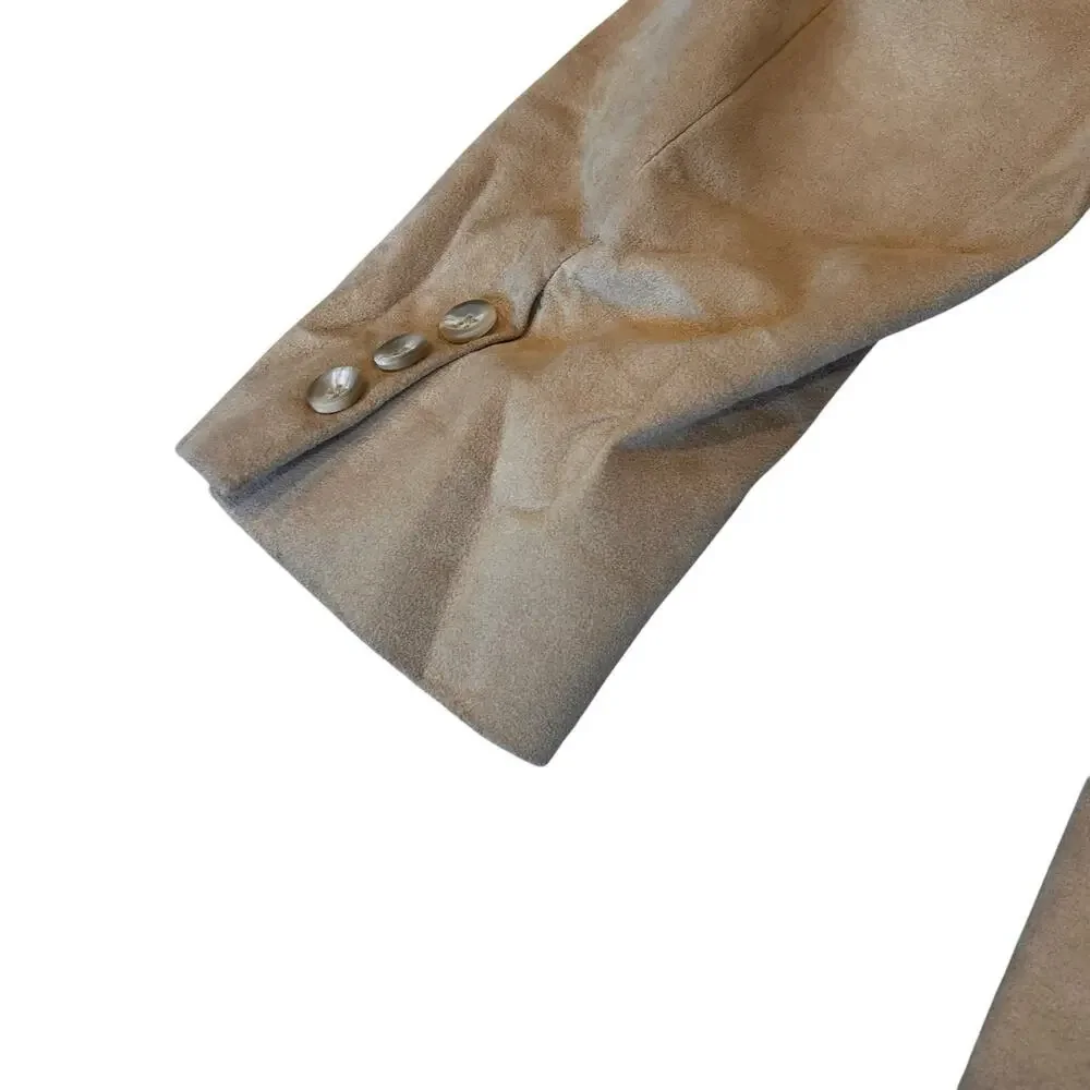Vintage 80s Tan Faux Suede Blazer 2 Button Men’s 40L